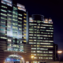 Alban Gate external at night